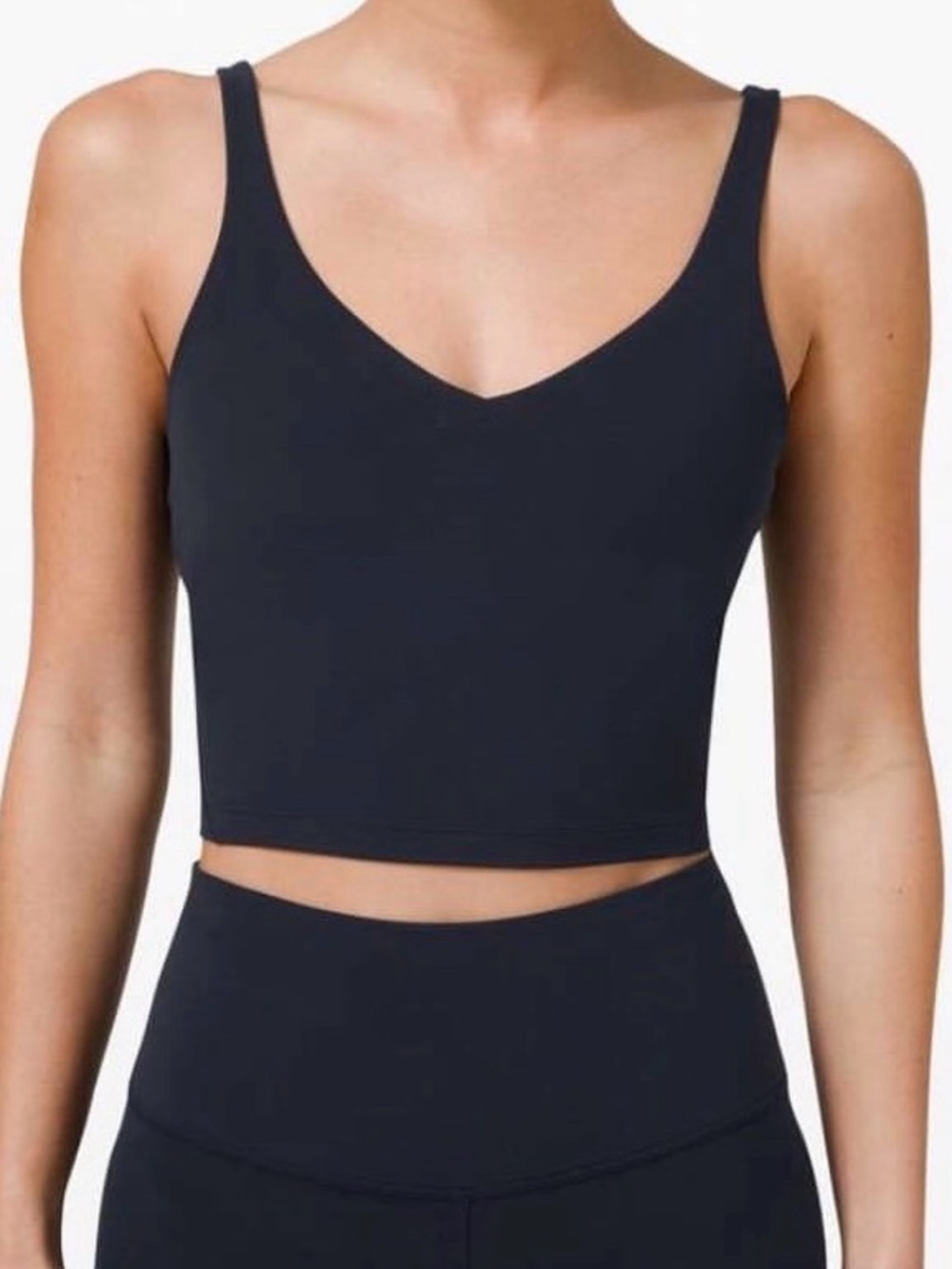 lululemon athletica Black V-Neck Tank Crop Top